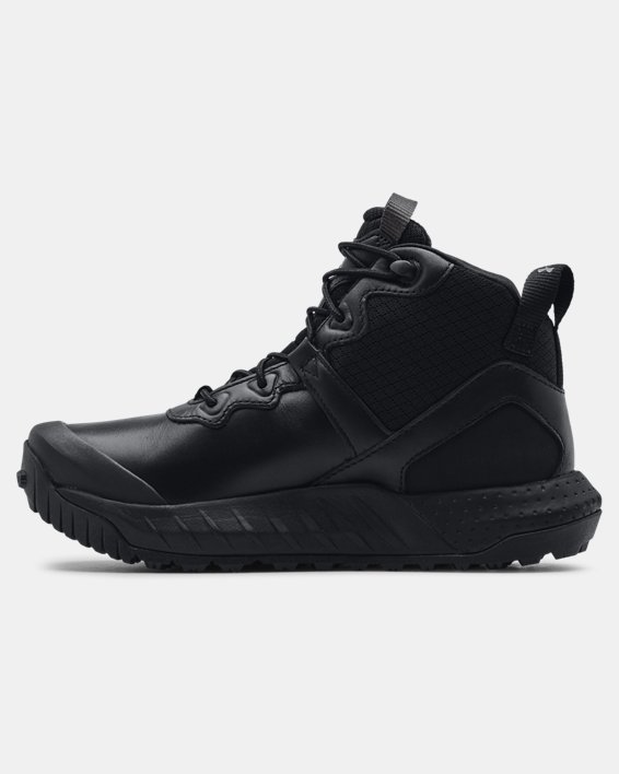 Women's UA Micro G® Valsetz Mid Leather Waterproof Tactical Boots, Black, pdpMainDesktop image number 1